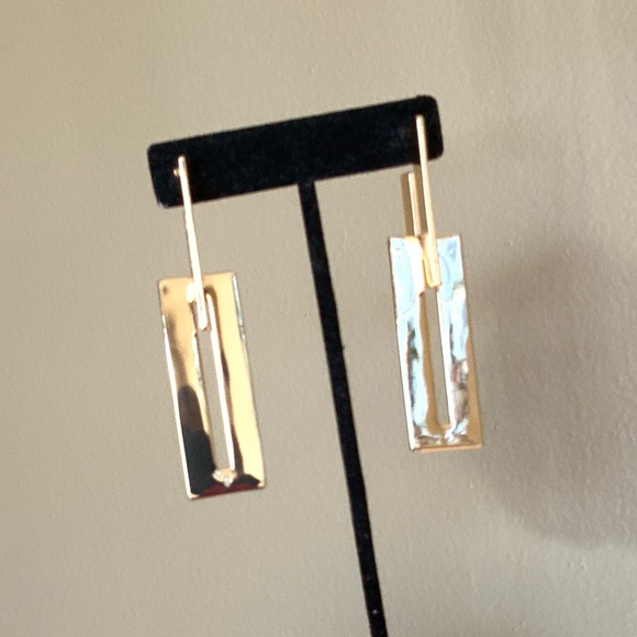 Open Edit Geo Rectangular Drop Earrings - Picture 10 of 11